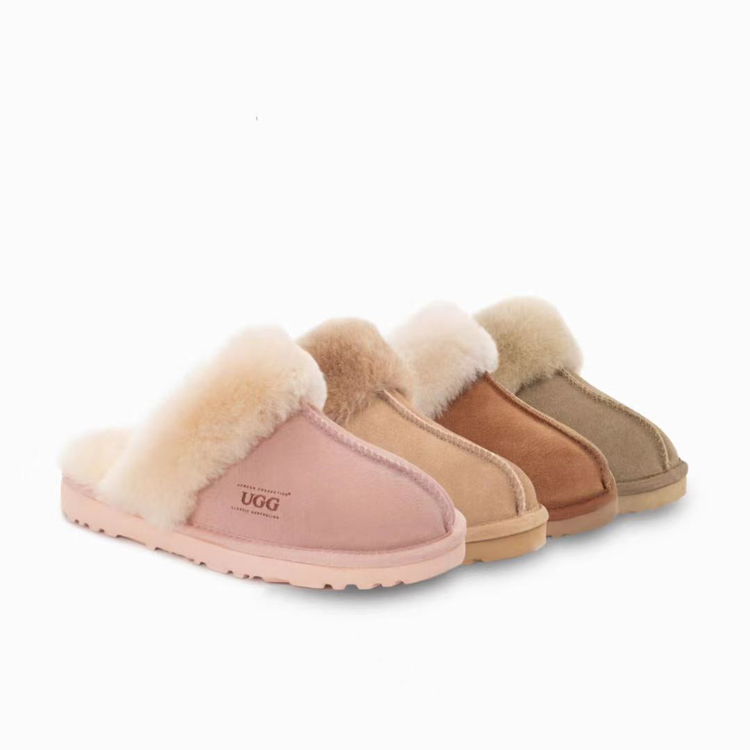 Ugg Slippers Premium Australia Sheepskin Unisex Scuffette Suede PEROZ