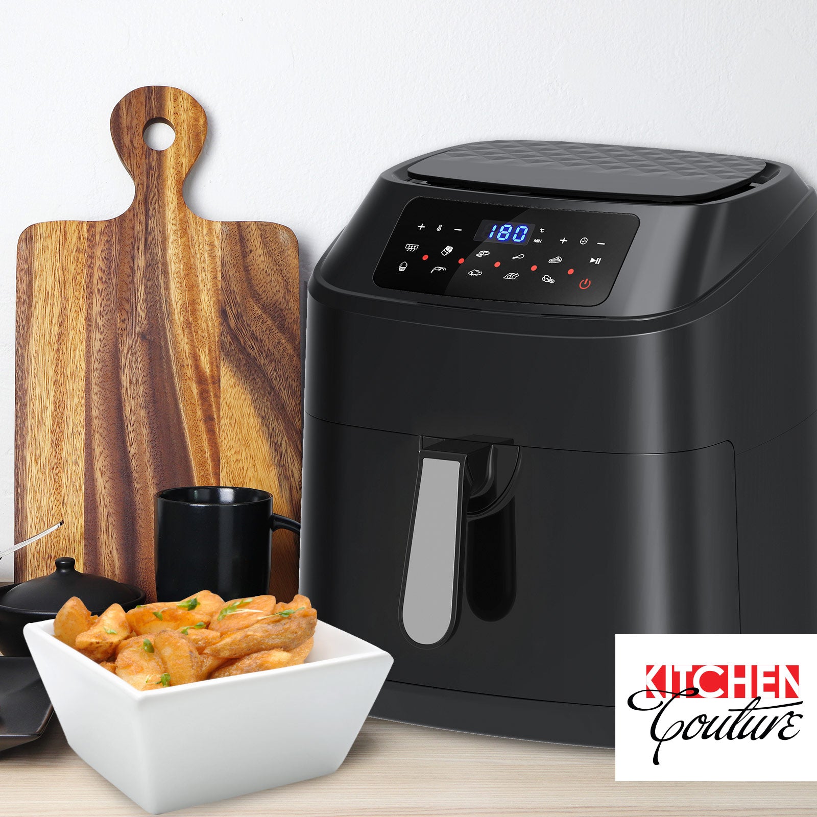 Kitchen Couture 11.5 Litre Air Fryer Multifunctional LCD Digital Display - Black-Small Kitchen Appliances-PEROZ Accessories