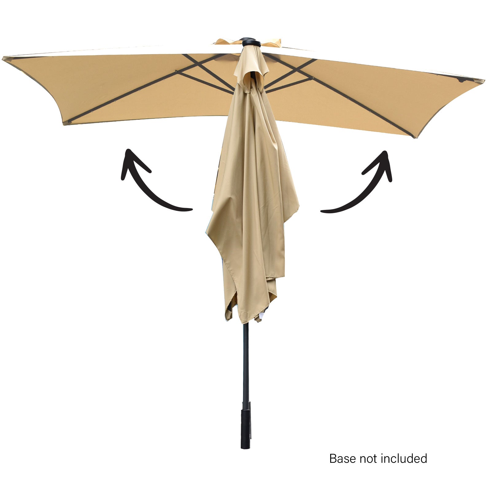 Arcadia Furniture Umbrella 3 Metre Umbrella with Solar LED Lights Garden Yard-Outdoor Umbrellas-PEROZ Accessories