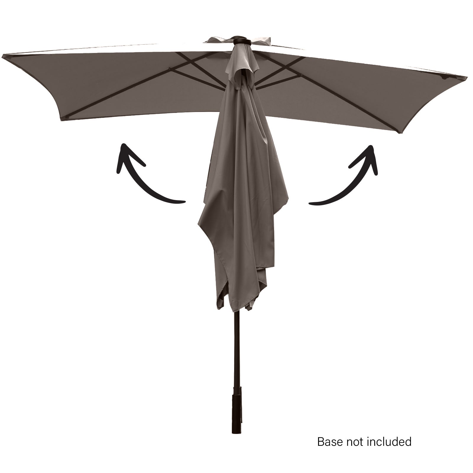 Arcadia Furniture Umbrella 3 Metre Umbrella with Solar LED Lights Garden Yard-Outdoor Umbrellas-PEROZ Accessories