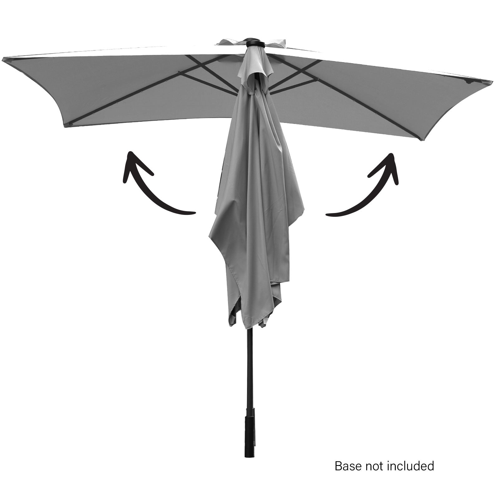 Arcadia Furniture Umbrella 3 Metre Umbrella with Solar LED Lights Garden Yard-Outdoor Umbrellas-PEROZ Accessories