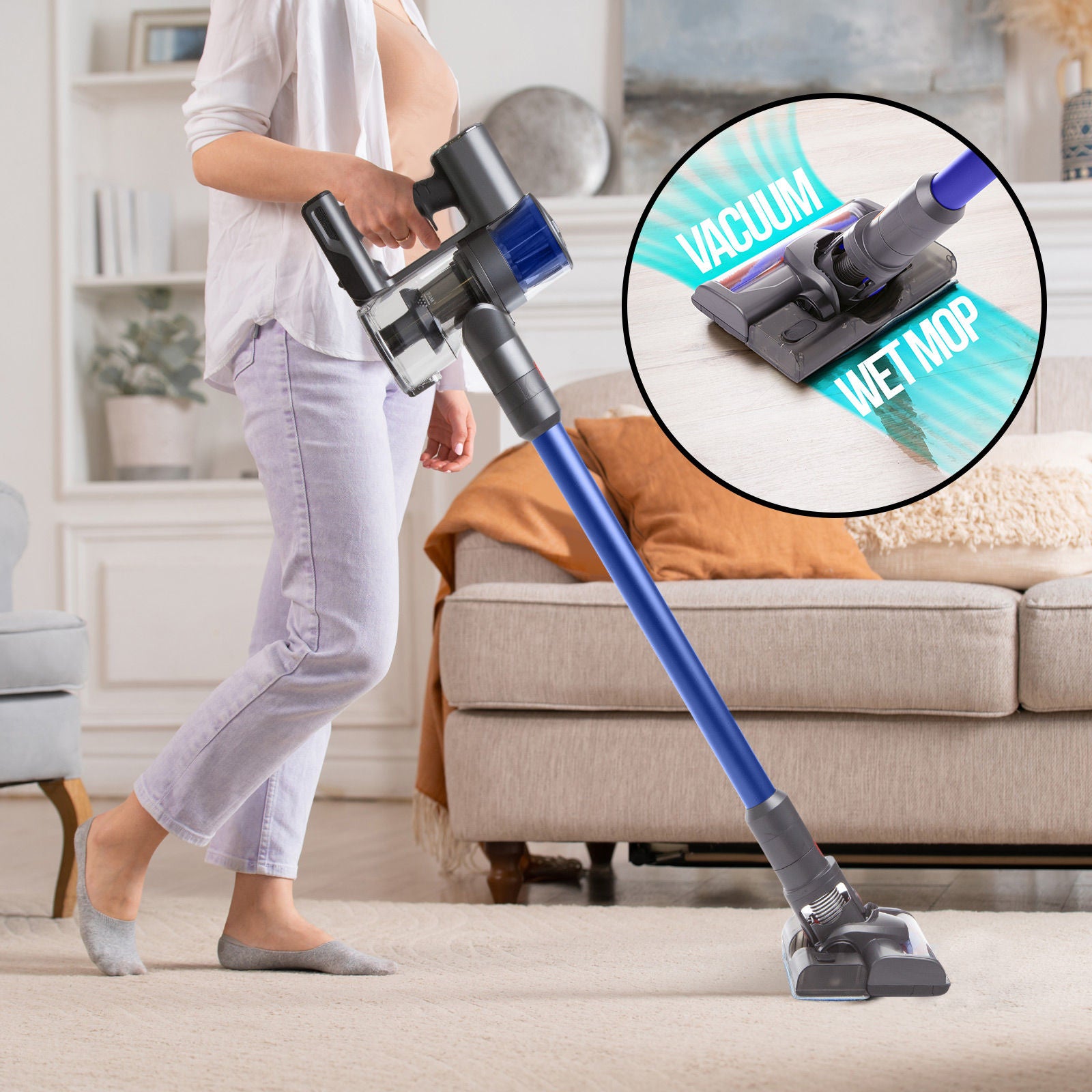 MyGenie H20 PRO Wet Mop 2-IN-1 Cordless Stick Vacuum Cleaner Handheld Recharge-Small Home Appliances-PEROZ Accessories