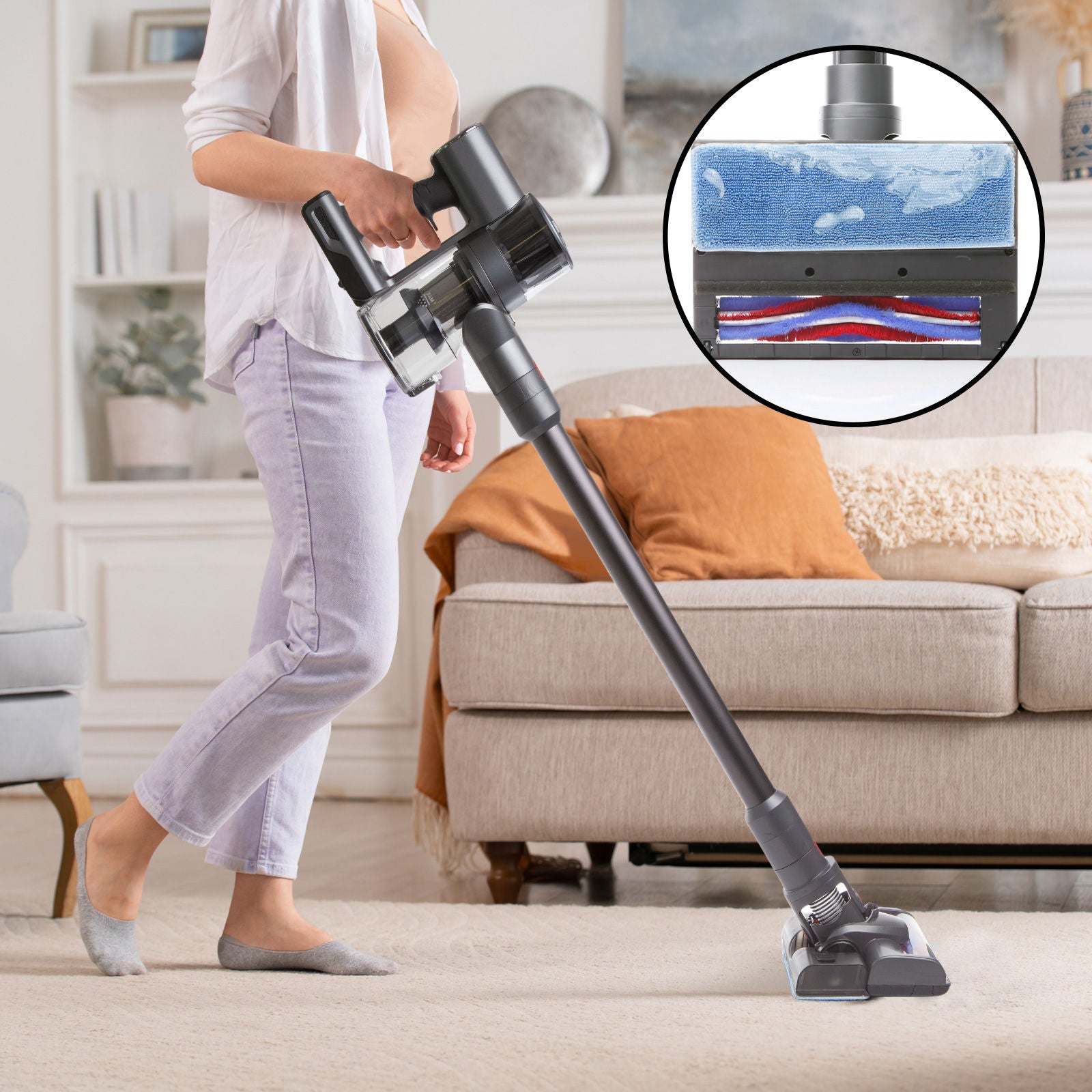 MyGenie H20 PRO Wet Mop 2-IN-1 Cordless Stick Vacuum Cleaner Handheld Recharge-Small Home Appliances-PEROZ Accessories