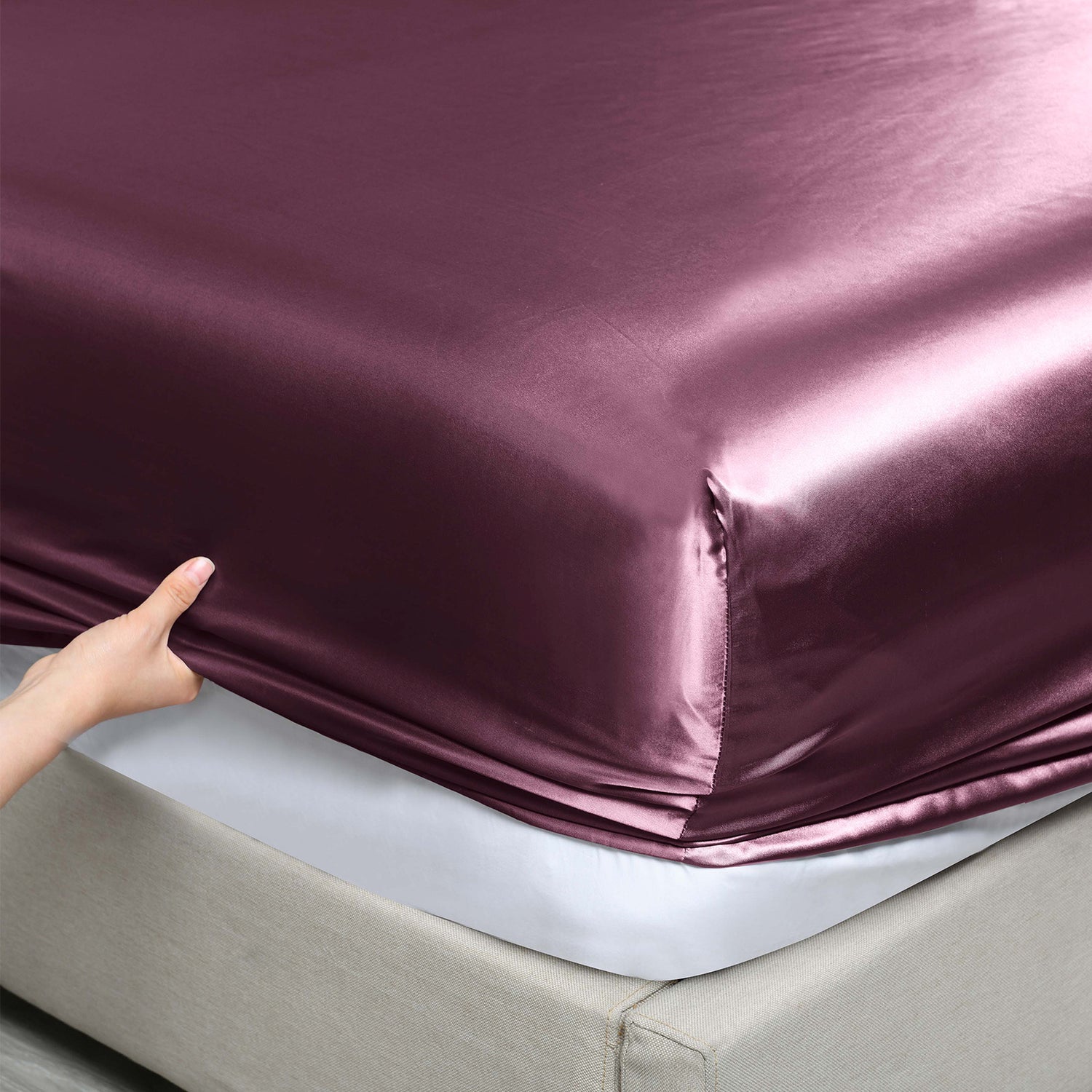 Royal Comfort Satin Sheet Set 3 Piece Fitted Sheet Pillowcase Soft Silky Smooth-Bed Linen-PEROZ Accessories