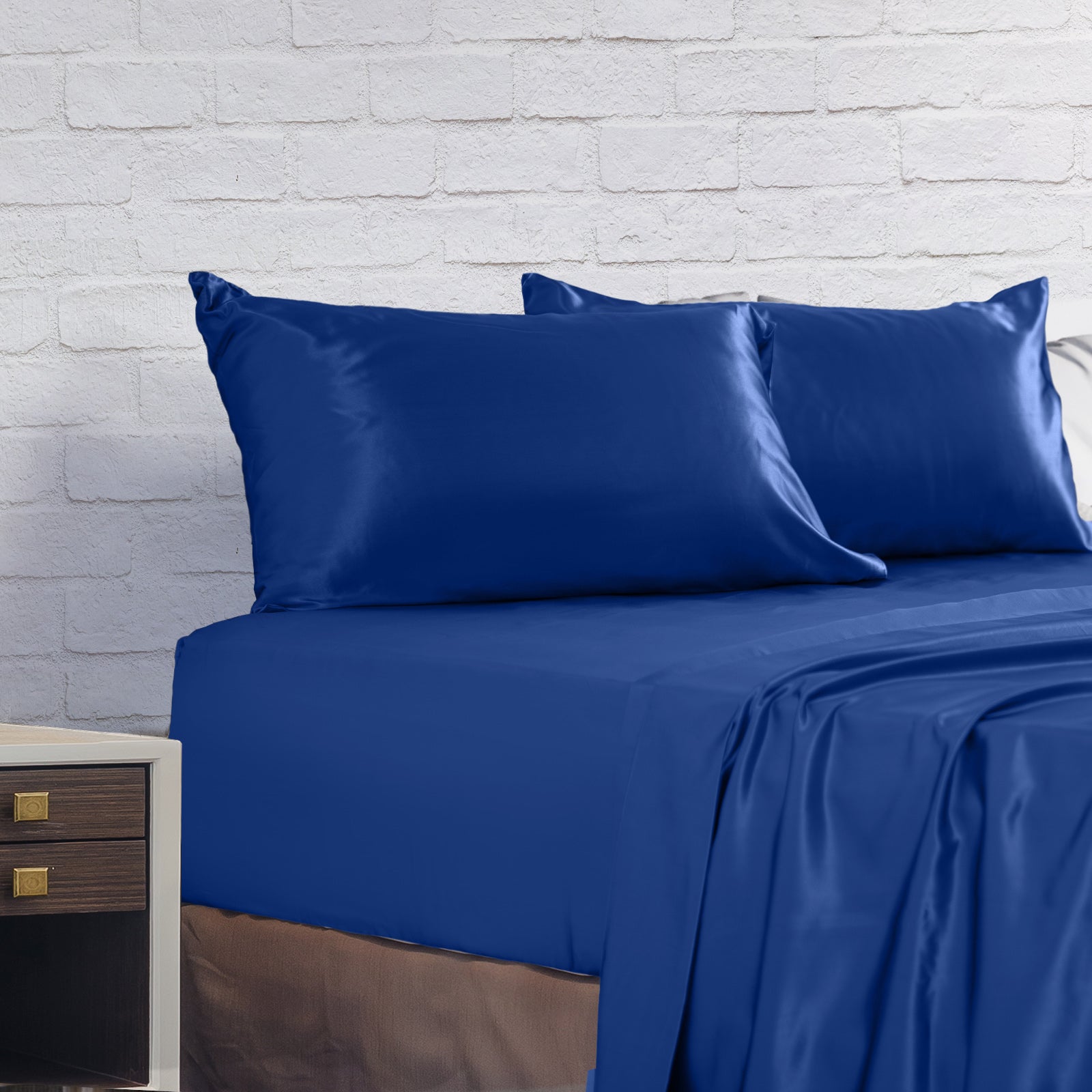 Royal Comfort Satin Sheet Set 4 Piece Fitted Flat Sheet Pillowcases Silky Smooth-Bed Linen-PEROZ Accessories