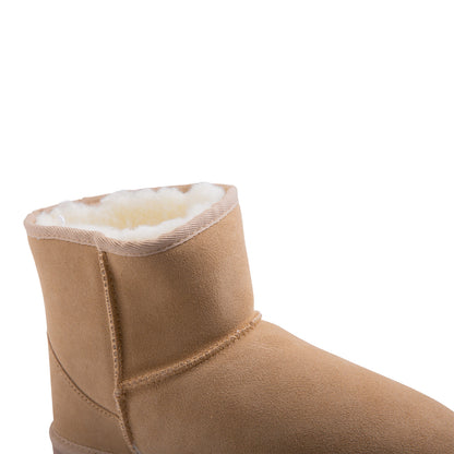 Royal Comfort Ugg Slipper Boots Womens Leather Upper Wool Lining Breathable-Footwear-PEROZ Accessories