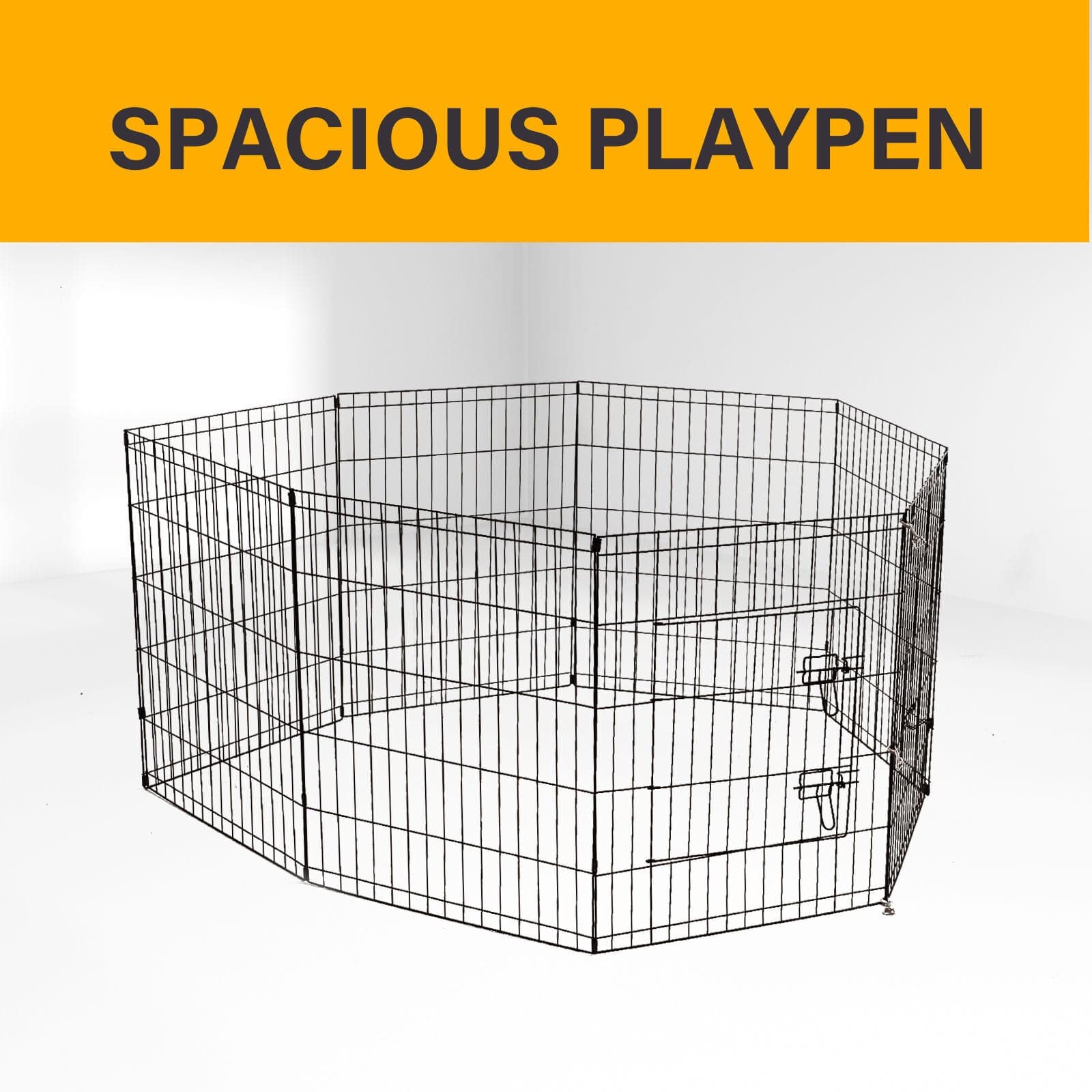 4Paws 8 Panel Playpen Puppy Exercise Fence Cage Enclosure Pets-Crates, Houses &amp; Pens-PEROZ Accessories