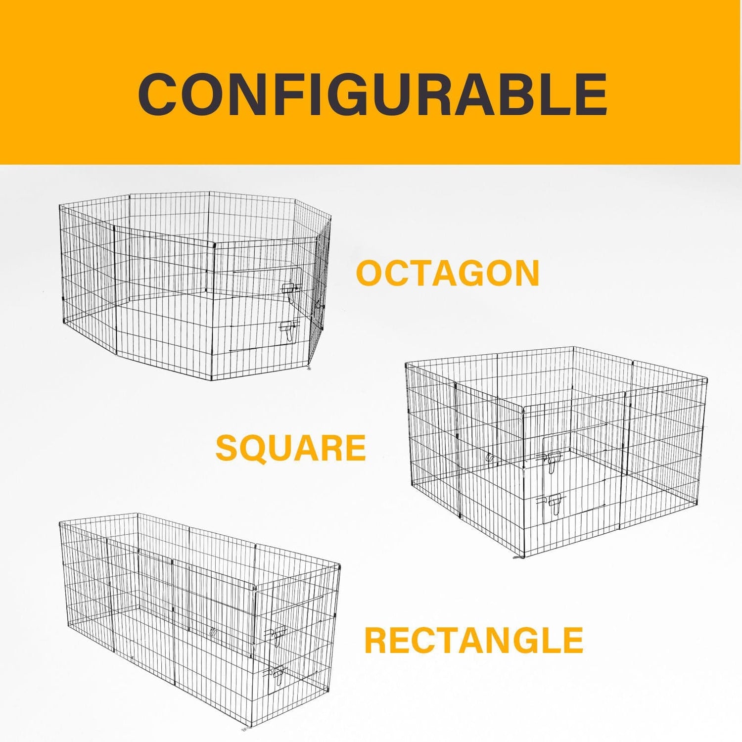 4Paws 8 Panel Playpen Puppy Exercise Fence Cage Enclosure Pets-Crates, Houses &amp; Pens-PEROZ Accessories