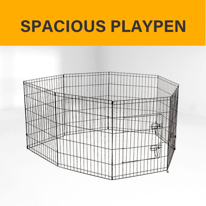 4Paws 8 Panel Playpen Puppy Exercise Fence Cage Enclosure Pets-Crates, Houses &amp; Pens-PEROZ Accessories