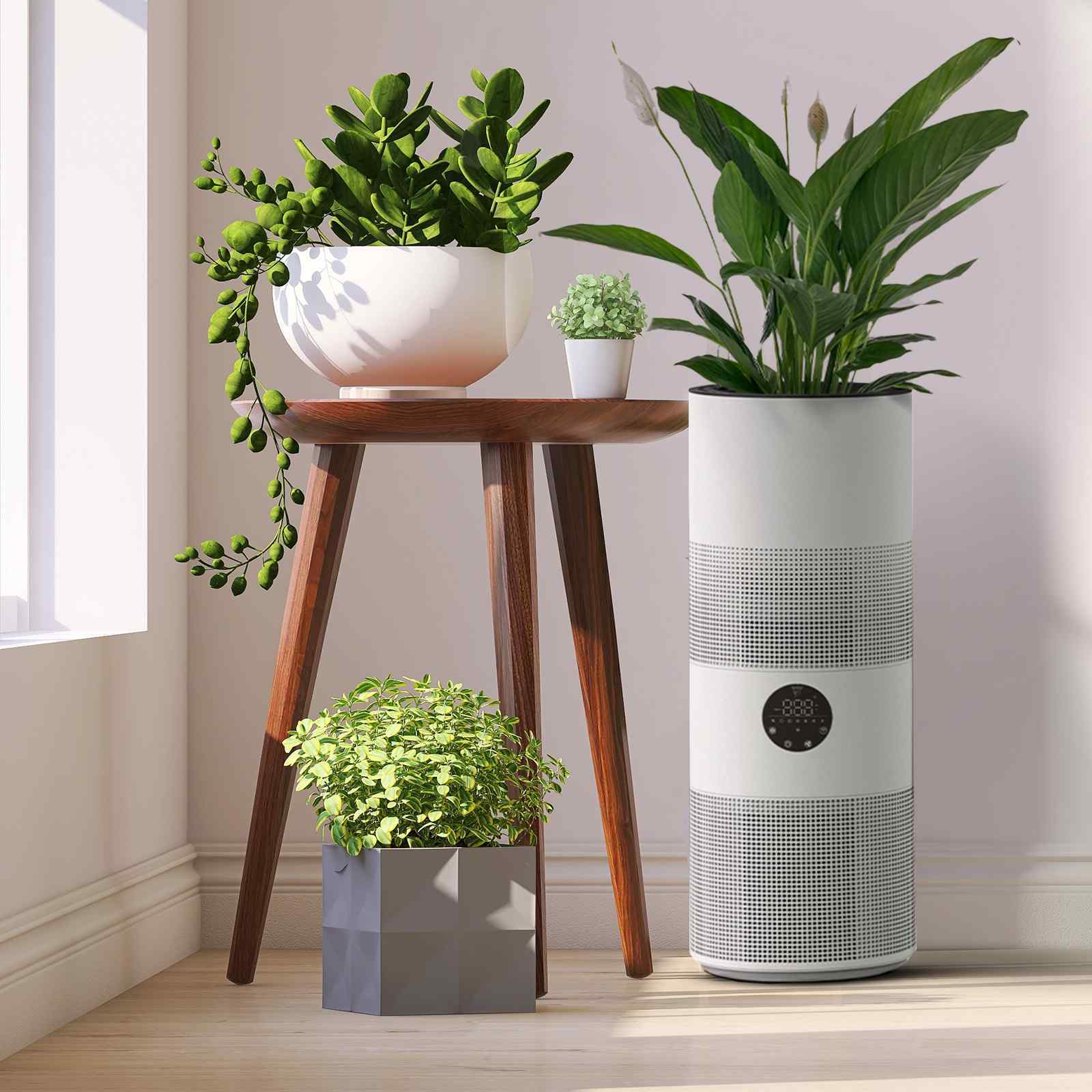 MyGenie Tower Air Purifier with Planter 2-in-1 WI-FI App Control HEPA-Heating &amp; Cooling-PEROZ Accessories