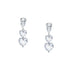 Chiara Ferragni Diamond Heart White Tri-stone Earrings-Earrings-PEROZ Accessories