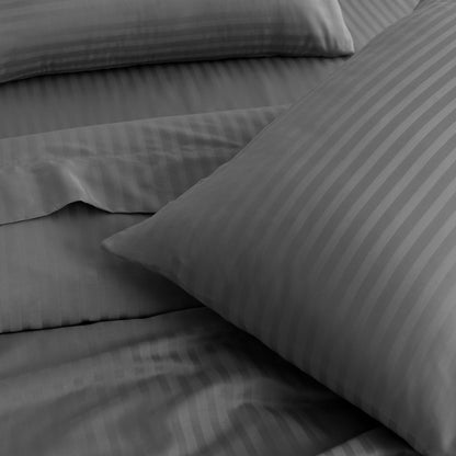 Kensington 1200 Thread Count 100% Cotton Sheet Set Stripe Hotel Grade-Bed Linen-PEROZ Accessories