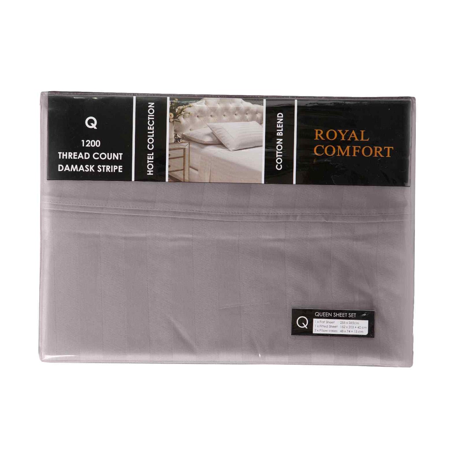 Royal Comfort 1200TC Sheet Set Damask Cotton Blend Ultra Soft Sateen Bedding-Bed Linen-PEROZ Accessories