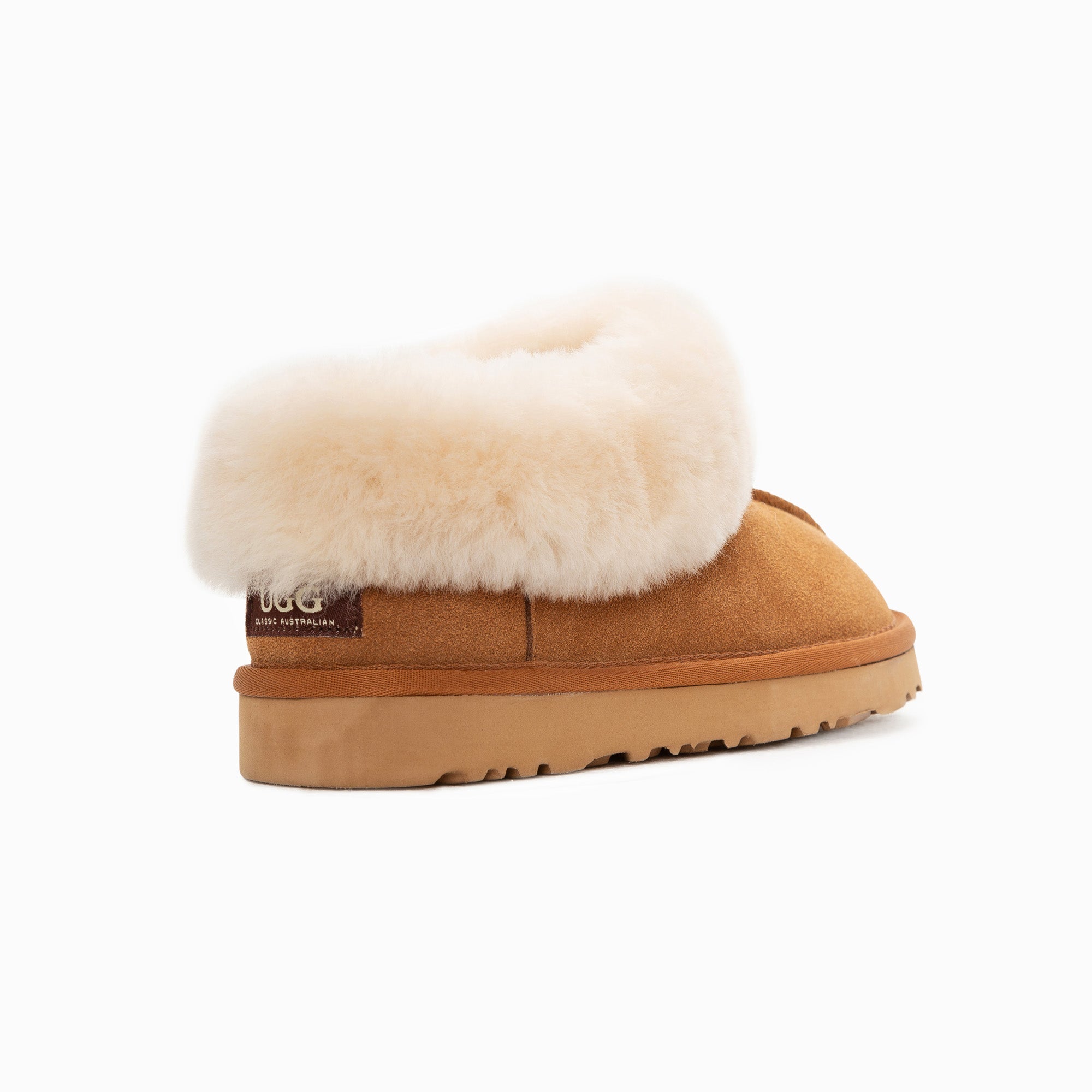 Ugg Slippers Collar Unisex Premium Sheepskin Slippers Suede PEROZ