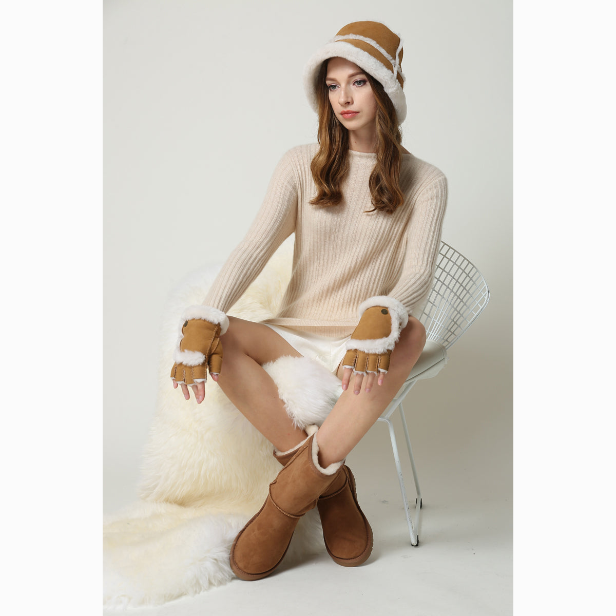 Ugg Fingerless Glove-Gloves-PEROZ Accessories