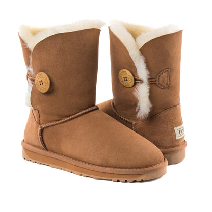 Ugg Classic Short Button Boots (Water Resistant)-Boots-PEROZ Accessories