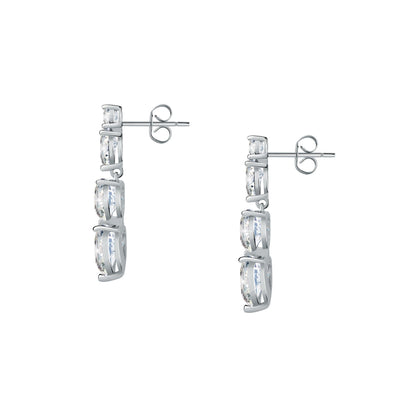 Chiara Ferragni Diamond Heart White Tri-stone Earrings-Earrings-PEROZ Accessories