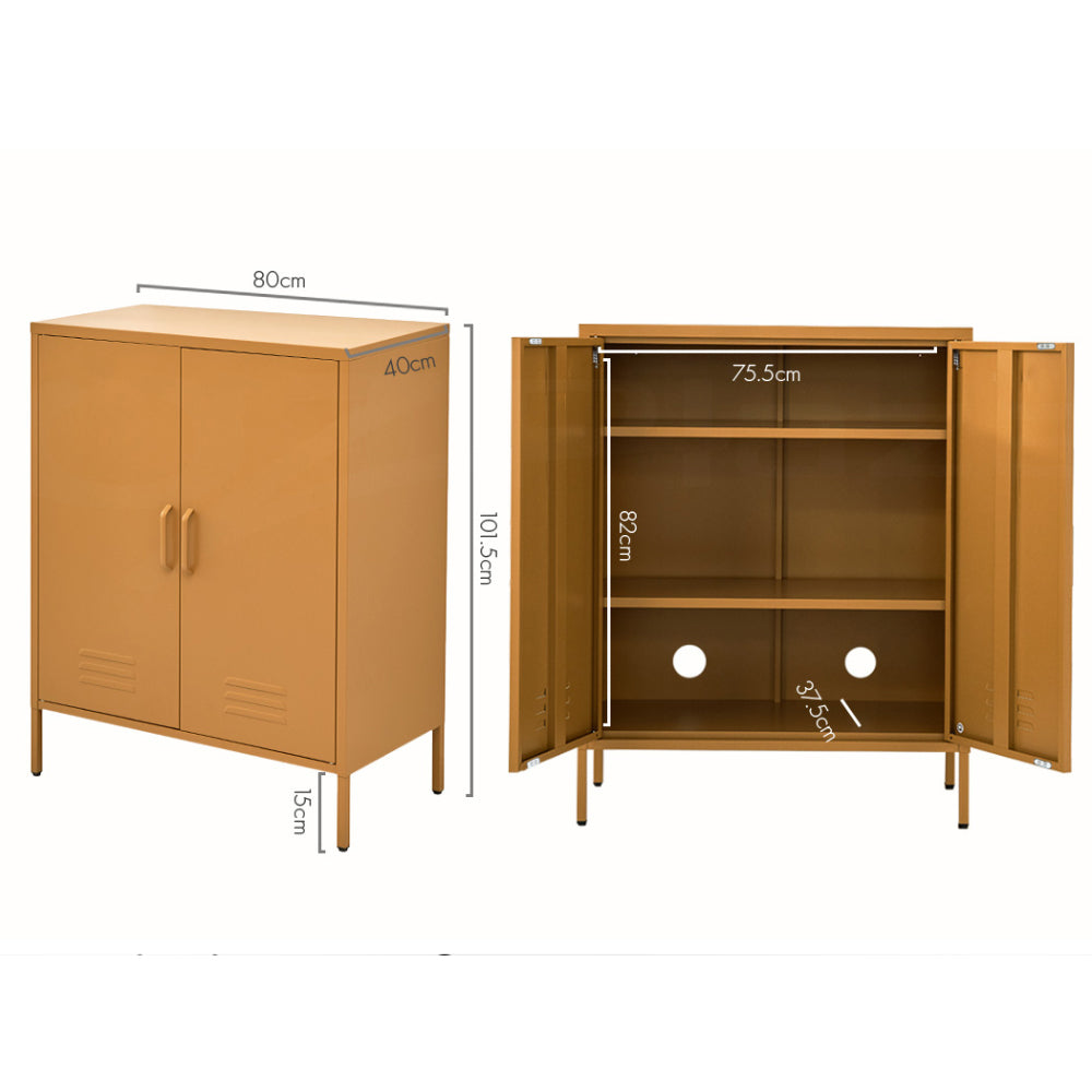 Artiss Buffet Sideboard Metal Cabinet - SWEETHEART Yellow-Furniture &gt; Living Room-PEROZ Accessories