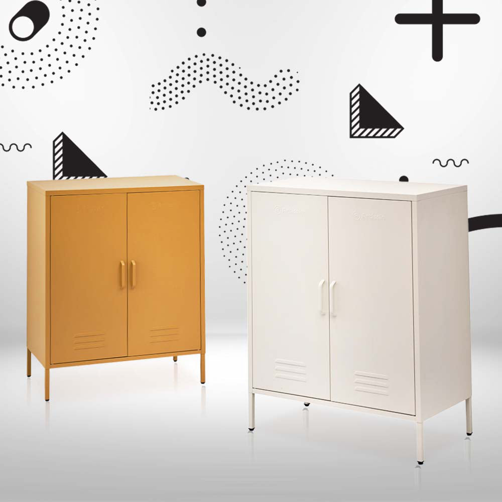 Artiss Buffet Sideboard Metal Cabinet - SWEETHEART Yellow-Furniture &gt; Living Room-PEROZ Accessories