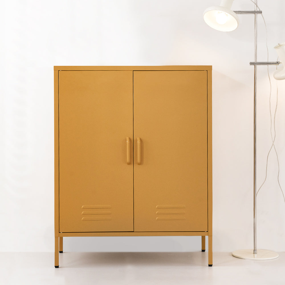 Artiss Buffet Sideboard Metal Cabinet - SWEETHEART Yellow-Furniture &gt; Living Room-PEROZ Accessories