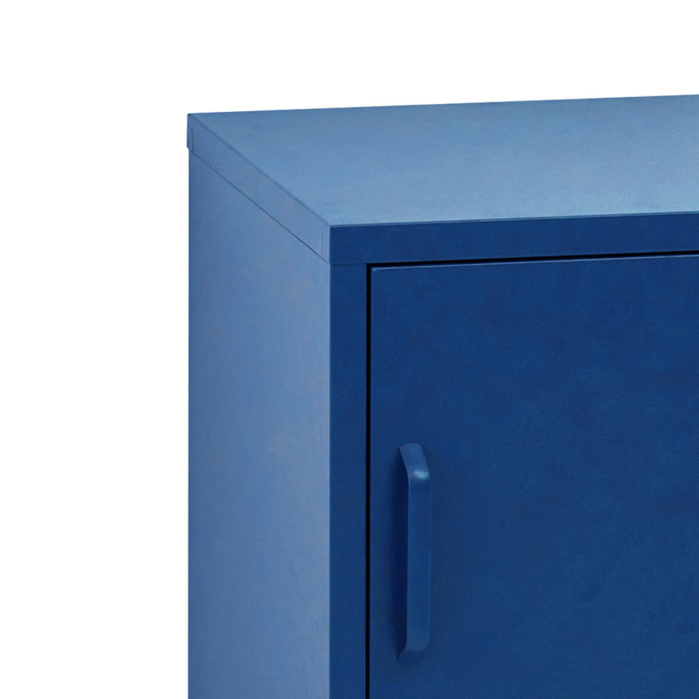 Artiss Bedside Table Metal Cabinet - Blue-Bedside Tables-PEROZ Accessories