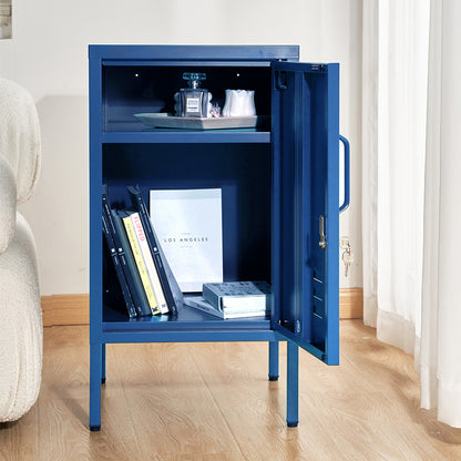 Artiss Bedside Table Metal Cabinet - Blue-Bedside Tables-PEROZ Accessories