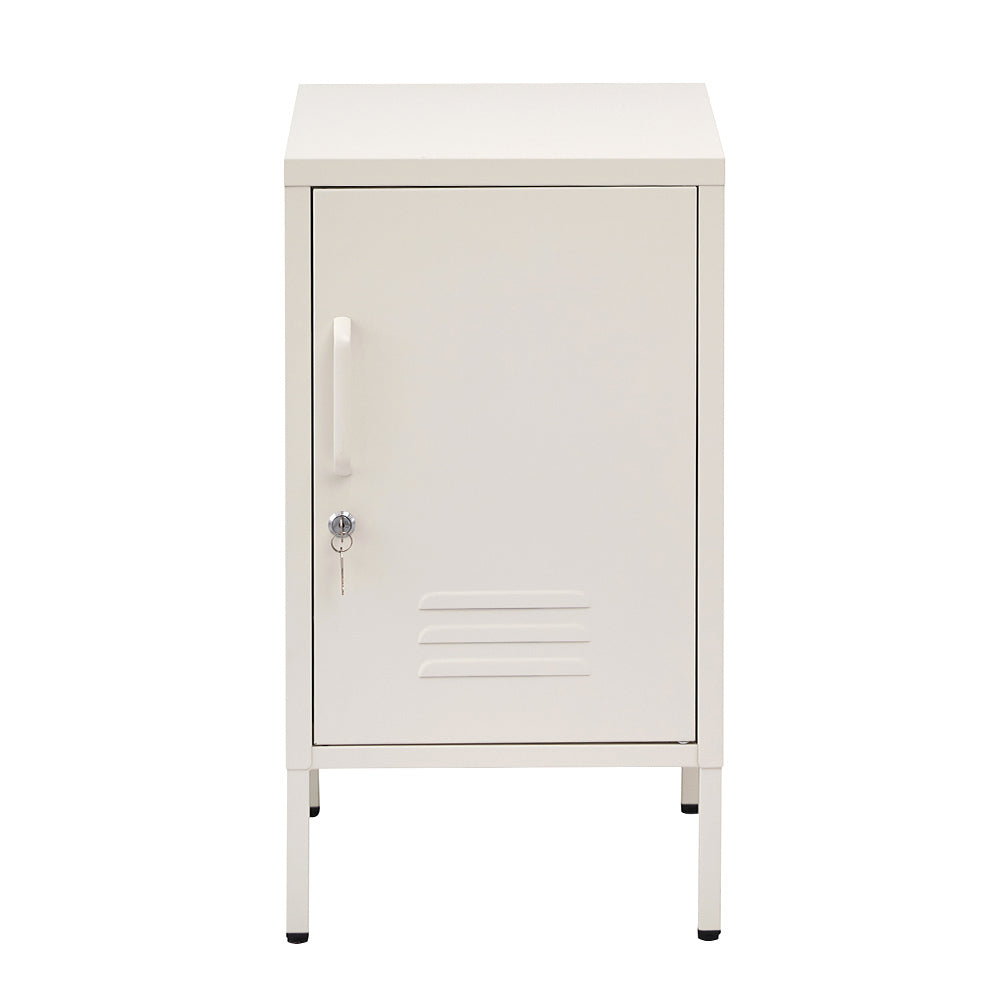 ArtissIn Bedside Table Metal Cabinet - White-BedSide Tabless-PEROZ Accessories