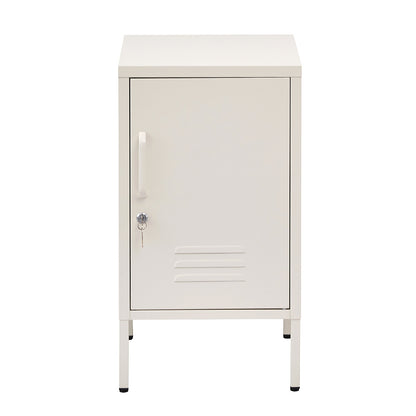 ArtissIn Bedside Table Metal Cabinet - White-BedSide Tabless-PEROZ Accessories