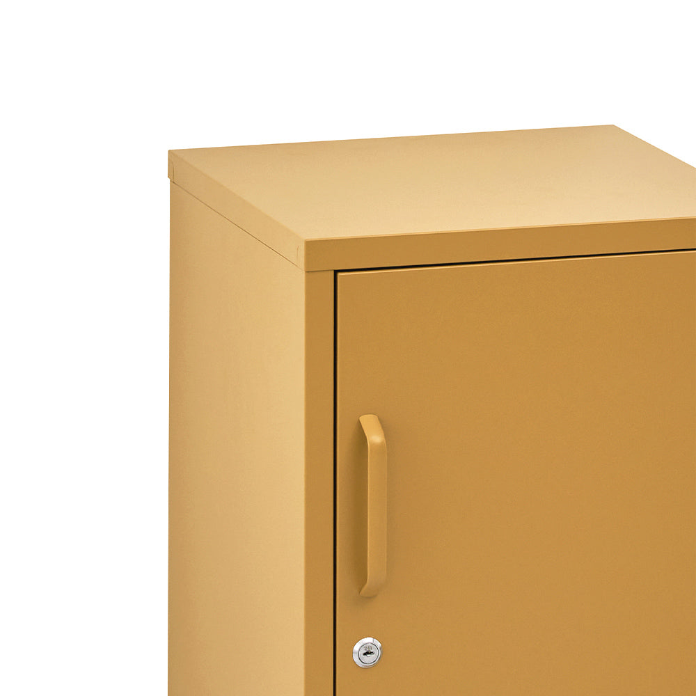 Artiss Bedside Table Metal Cabinet - Yellow-BedSide Tabless-PEROZ Accessories