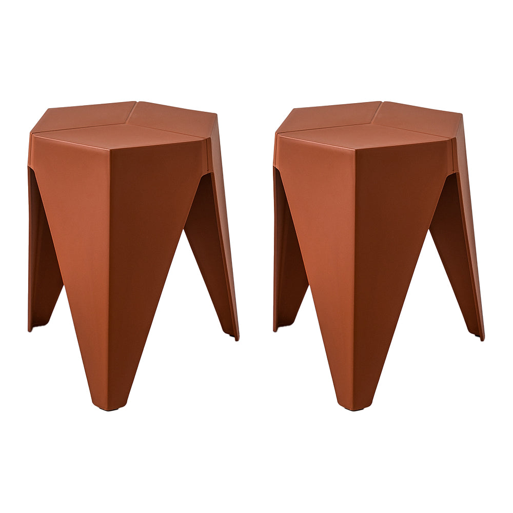 Artiss 2x Bar Stools Puzzle Plastic Foot Stool Red-Furniture &gt; Bar Stools &amp; Chairs-PEROZ Accessories