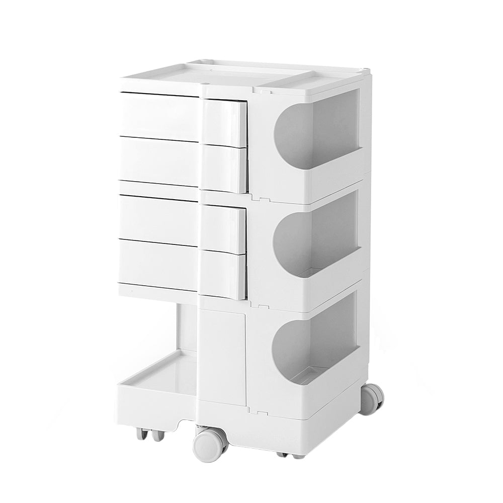 Artiss Storage Trolley Cart Bedside Table 5 Tier White-Furniture &gt; Living Room-PEROZ Accessories