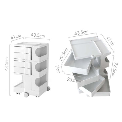 Artiss Storage Trolley Cart Bedside Table 5 Tier White-Furniture &gt; Living Room-PEROZ Accessories