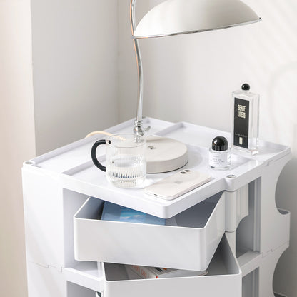 Artiss Storage Trolley Cart Bedside Table 5 Tier White-Furniture &gt; Living Room-PEROZ Accessories