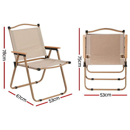 Gardeon Outdoor Camping Chairs Portable Folding Beach Chair Patio Furniture-Camping Chairs-PEROZ Accessories