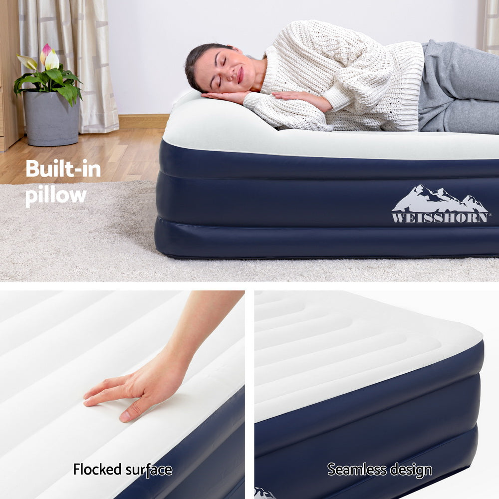 Weisshorn Air Mattress Double Inflatable Bed 46cm Air bed-Outdoor Recreation &gt; Camping &gt; Inflatable Mattresses-PEROZ Accessories