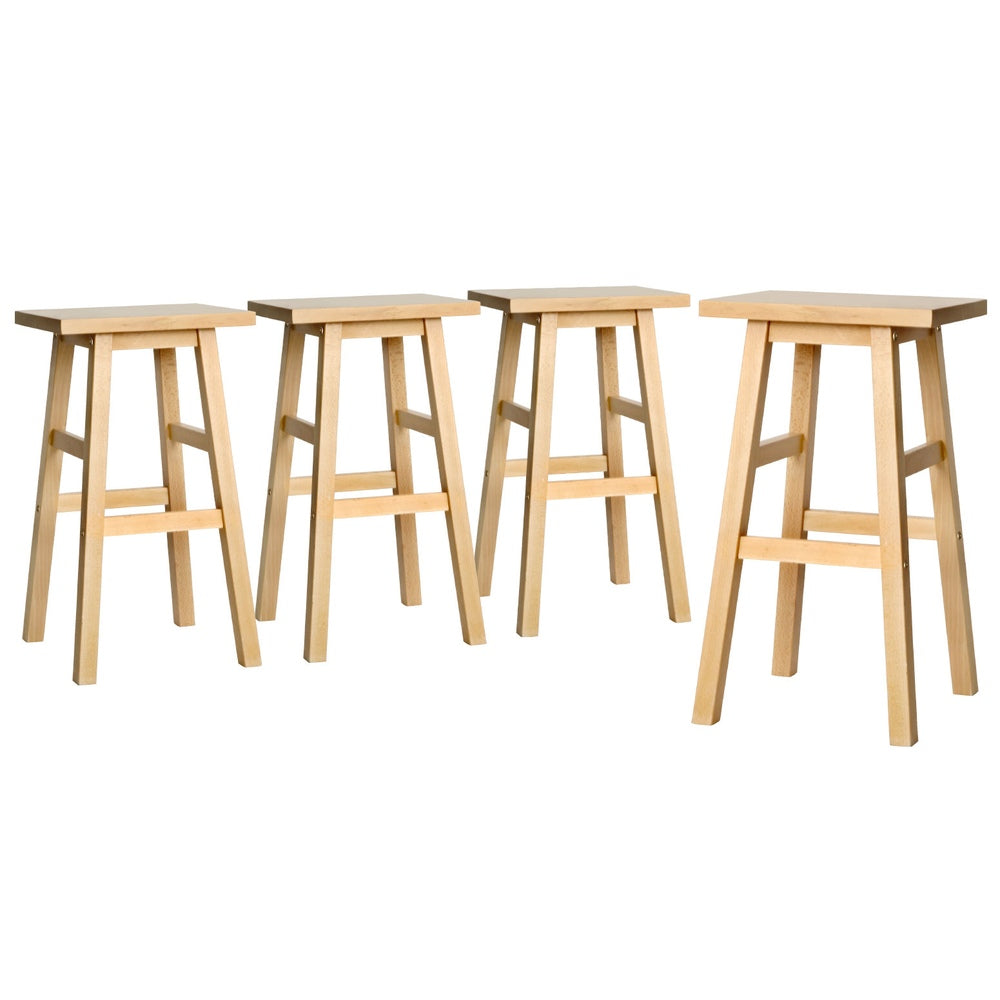 Artiss 4x Bar Stools Kitchen Chairs Wooden Nature-Furniture &gt; Bar Stools &amp; Chairs &gt; Table &amp; Bar Stools-PEROZ Accessories