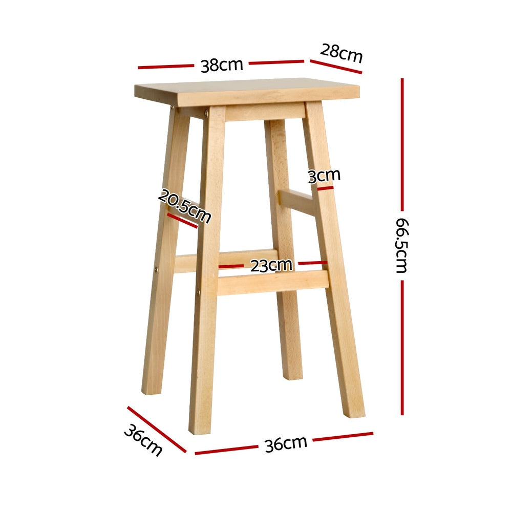 Artiss 4x Bar Stools Kitchen Chairs Wooden Nature-Furniture &gt; Bar Stools &amp; Chairs &gt; Table &amp; Bar Stools-PEROZ Accessories