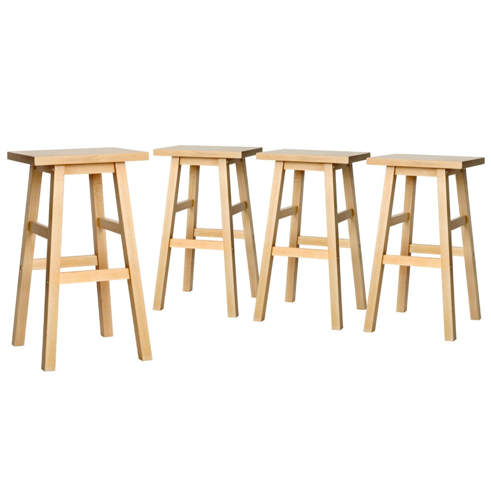 Artiss 4x Bar Stools Kitchen Chairs Wooden Nature-Furniture &gt; Bar Stools &amp; Chairs &gt; Table &amp; Bar Stools-PEROZ Accessories