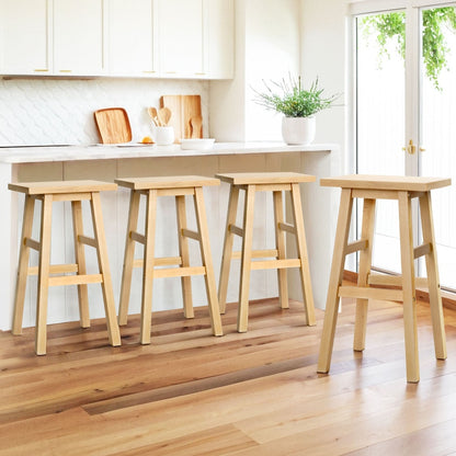 Artiss 4x Bar Stools Kitchen Chairs Wooden Nature-Furniture &gt; Bar Stools &amp; Chairs &gt; Table &amp; Bar Stools-PEROZ Accessories