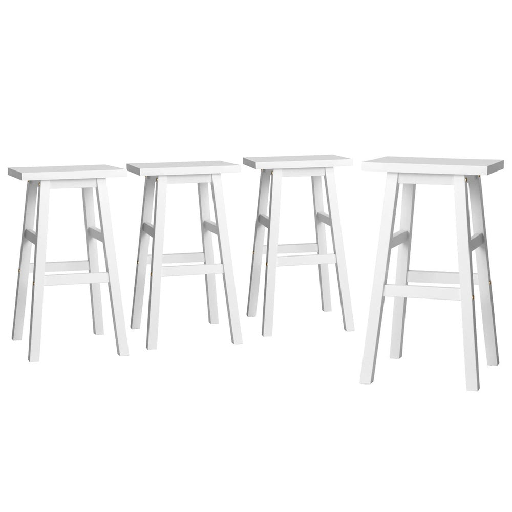 Artiss 4x Bar Stools Kitchen Chairs Wooden White-Furniture &gt; Bar Stools &amp; Chairs &gt; Table &amp; Bar Stools-PEROZ Accessories