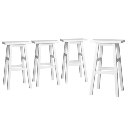 Artiss 4x Bar Stools Kitchen Chairs Wooden White-Furniture &gt; Bar Stools &amp; Chairs &gt; Table &amp; Bar Stools-PEROZ Accessories