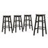 Artiss 4x Bar Stools Round Chairs Wooden Black-Furniture > Bar Stools & Chairs > Table & Bar Stools-PEROZ Accessories