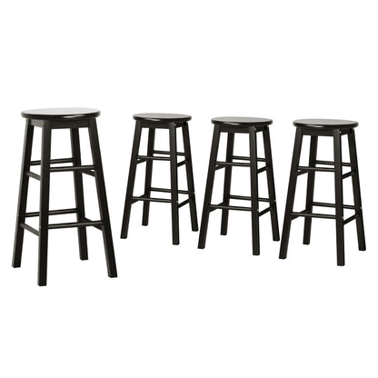 Artiss 4x Bar Stools Round Chairs Wooden Black-Furniture &gt; Bar Stools &amp; Chairs &gt; Table &amp; Bar Stools-PEROZ Accessories