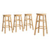 Artiss 4x Bar Stools Round Chairs Wooden Nature-Furniture > Bar Stools & Chairs > Table & Bar Stools-PEROZ Accessories