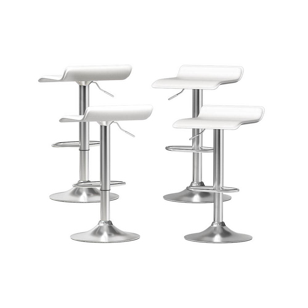 Artiss 4x Bar Stools Faux Leather Chair White-Furniture &gt; Bar Stools &amp; Chairs-PEROZ Accessories