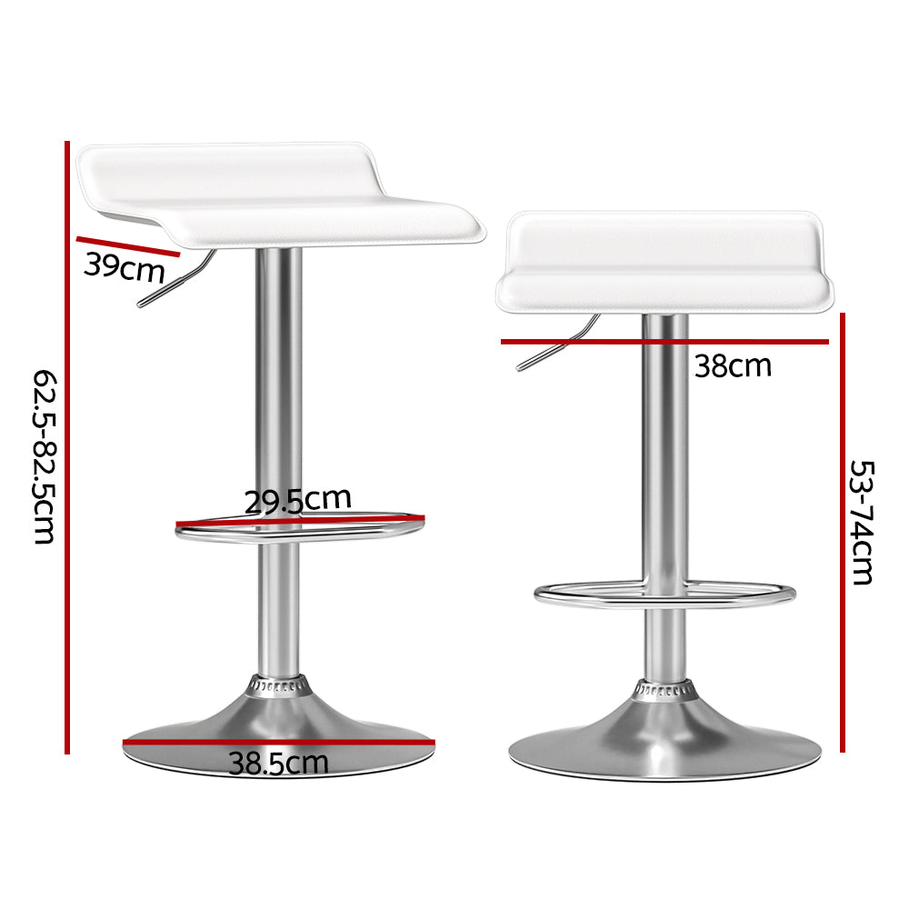 Artiss 4x Bar Stools Faux Leather Chair White-Furniture &gt; Bar Stools &amp; Chairs-PEROZ Accessories