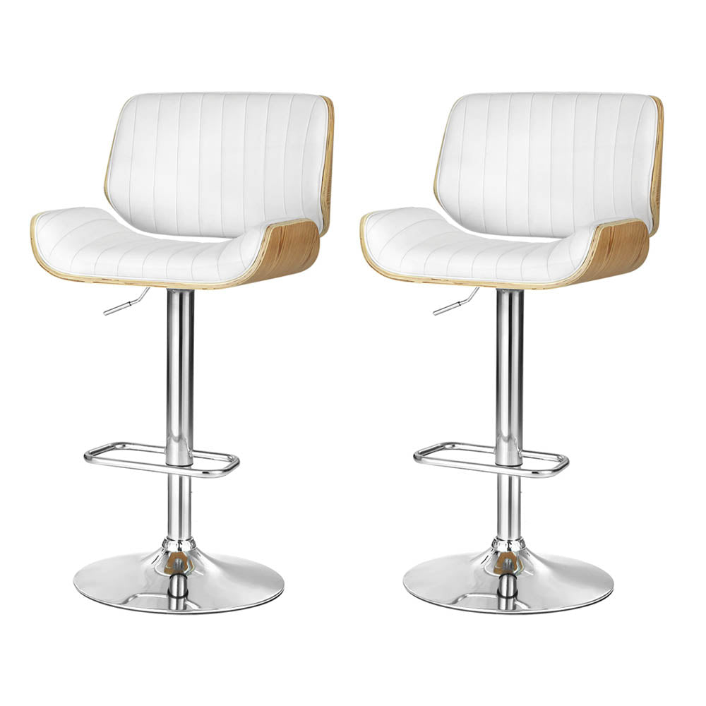 Artiss 2x Bar Stools Adjustable Leather Chairs-Furniture &gt; Bar Stools &amp; Chairs &gt; Table &amp; Bar Stools-PEROZ Accessories