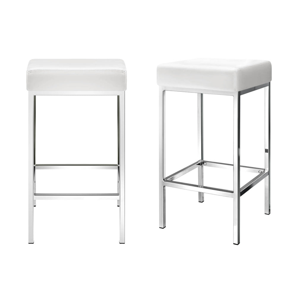 Artiss 4x Bar Stools Leather Padded Metal White-Furniture &gt; Bar Stools &amp; Chairs &gt; Table &amp; Bar Stools-PEROZ Accessories