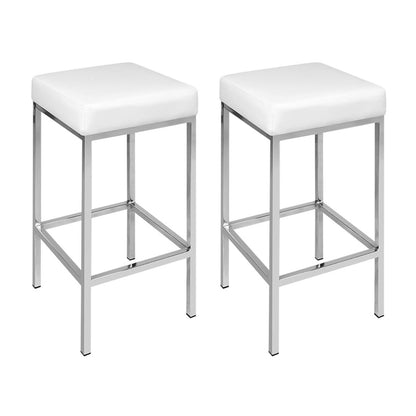 Artiss 4x Bar Stools Leather Padded Metal White-Furniture &gt; Bar Stools &amp; Chairs &gt; Table &amp; Bar Stools-PEROZ Accessories