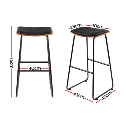 Artiss Bar Stools Kitchen Counter Stools Metal Chairs x2-Bar Stools-PEROZ Accessories